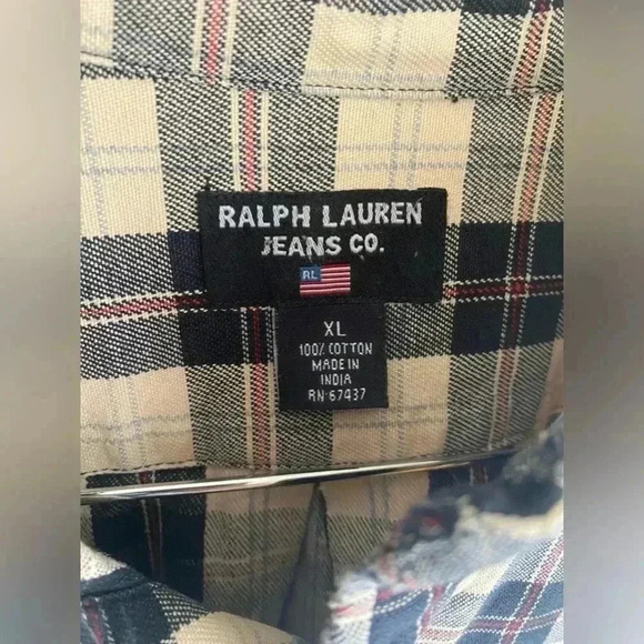Ralph Lauren Vintage Mens Flannel XL Plaid Button Down Heavyweight Long Sleeve - Picture 3 of 5